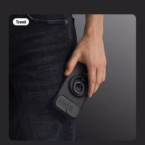 Nillkin CamShield Pro magnētiskais viedtālruņa apvalks iPhone 15 Plus ar kameras aizsardzību - zils