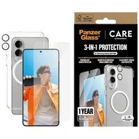 CARE by PanzerGlass Flagship 3in1 apvalks+stikls+lēca Samsung Galaxy S25 Edge - caurspīdīgs