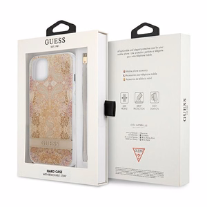 Guess GUHCP13SHFLSD iPhone 13 mini 5.4" золотой/золотой жёсткий чехол Flower Strap