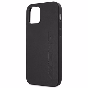 AMG ādas apvalks ar karsto zīmogu iPhone 12 Pro Max - melns