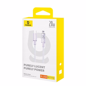 Baseus Gem USB-C uz Lightning ātras uzlādes kabelis 1 m, 20W, violets