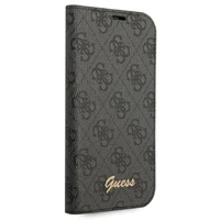 Viedtālruņa apvalks Guess GUBKP14LHG4SHK iPhone 14 Pro 6.1" - melns / melnais logotips 4G Vintage Gold Logo