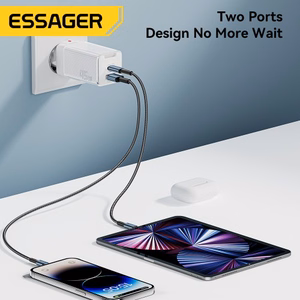 Lādētājs Essager Zhiqi GaN Gaiši zils 45W (PD / QC3.0)