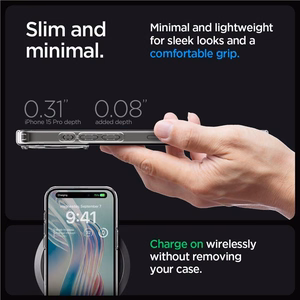 Spigen Crystal Hybrid viedtālruņa apvalks iPhone 15 Pro - caurspīdīgs
