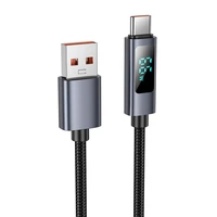 Kabelis USB A uz USB C Hoco 5A ar ekrānu 1 m X112 melns