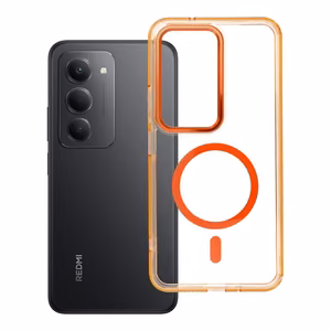 Maciņš Xiaomi Redmi 15 Frame Clear Hybrid Mag Cover saderīgs ar MagSafe hermes oranžs