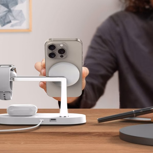 Tech-Protect A12 3in1 MagSafe indukcijas lādētājs viedtālrunim / austiņām / viedpulkstenim - balts