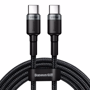 Baseus kabelis Cafule PD USB-C - USB-C 2,0 m 5A pelēks-melns 100W