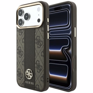 Maciņš IPHONE 18 Pro Max/17 Pro Max saderīgs ar MagSafe (Stripe Round and Classic Logos 4G) (krāsa: brūna)