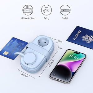 Orico AP3 20W GaN 5in1 strāvas sadalītājs 2x AC + 2x USB-A + 1x USB-C - zils