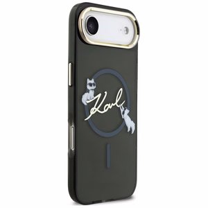 Karl Lagerfeld IML Choupettes Karl Script Logo MagSafe iPhone Air Maciņš - melns