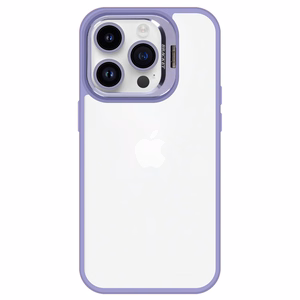 Tel Protect Viedtālruņa apvalks ar statīvu + kameras stikls Iphone 15 Pro Max gaiši violeta