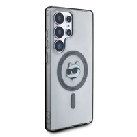 Karl Lagerfeld pogu Choupette Head izdrukātais logotips Magnētiskais viedtālruņa apvalks Samsung Galaxy S25 Ultra melns