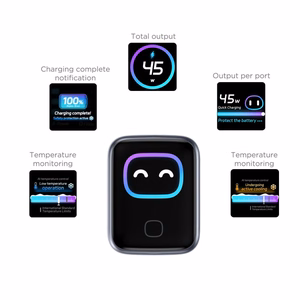 Tech-Protect PowerVision NC45W-GaN 1 pieslēgvietu sienas lādētājs, PD 45W – tumši pelēks