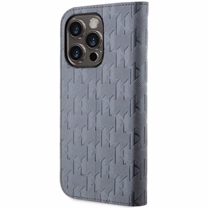 Karl Lagerfeld KLBKP14XSAKLHPG iPhone 14 Pro Max 6.7" Viedtālruņa apvalks sudraba sudraba Saffiano Monogrāms