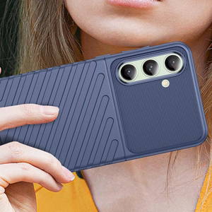 Thunder viedtālruņa apvalks Samsung Galaxy S24 FE silikona bruņu vāks - zils