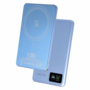 Blavec BJ-03 5000 mAh īpaši plāns magnētisks ārējais akumulators ar MagSafe, 7,8 mm, USB-C, 22,5 W, 3 vienā (PBBJ03-MC5LB) (krāsa: gaiši zila; alumīnija korpuss)