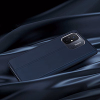 Dux Ducis Skin Pro viedtālruņa apvalks Xiaomi Redmi 11A / Poco C55 / Redmi 12C vāks ar atveramu kartes maciņu zils