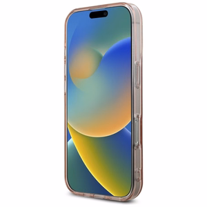 Karl Lagerfeld IML logotipa ar rhinestones viedtālruņa apvalks iPhone 16 Pro Max - rozā