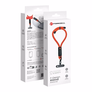 FORCELL F-DESIGN R10X40 rokas telefona siksniņa ar regulējamu garumu (maks. 20cm cilpā) sarkana