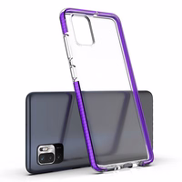 Pavasara viedtālruņa apvalks caurspīdīgs TPU gēla aizsargvāks ar krāsainu rāmi Xiaomi Redmi Note 10 5G / Poco M3 Pro melns