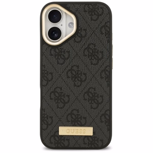 Guess 4G Logotipa Plāksne Magnētiskais viedtālruņa apvalks iPhone 17 melns