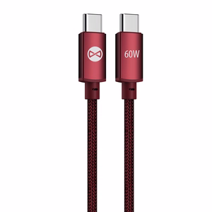 Forever Vibe kabelis USB-C - USB-C 1,0 m 60W bordo