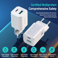 Sienas lādētājs Dux Ducis C80 Super Si - USB + Type C - PD 30W QC 3.0 18W 3A balts