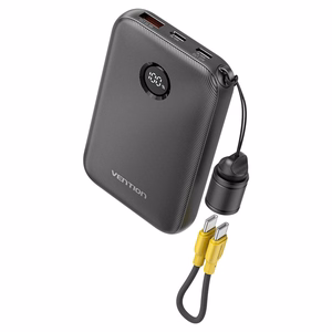 Vention FKAB0-C 10000mAh 22.5W portatīvais lādētājs USB melns