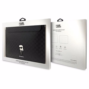 Karl Lagerfeld Saffiano Monogramma Ikonik apvalks 14" klēpjdatoram - melns