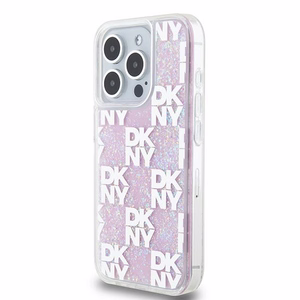 DKNY viedtālruņa apvalks iPhone 15 Pro 6,1" DKHCP15LLCPEPP balts HC šķidrie spīdumi ar rūtainu rakstu