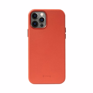 Crong Essential Cover Magnetic mākslīgās ādas vāciņš iPhone 12 / iPhone 12 Pro, ar MagSafe, sarkans