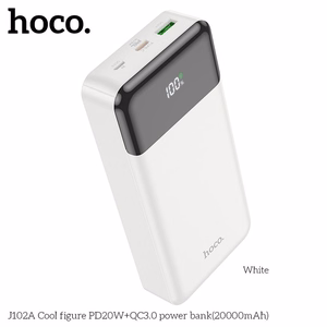 Portatīvais lādētājs (m) Hoco 20000 mAh QC3.0 PD 3A 20W J102A balts