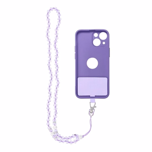CRYSTAL DIAMOND tālruņa siksniņa, tālruņa piekariņš / auklas garums 74 cm (37 cm cilpā) / uz kakla – violets