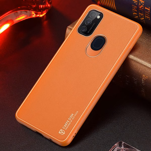 Dux Ducis Yolo elegantais vāciņš no mīksta TPU un PU ādas Samsung Galaxy M30s oranžs