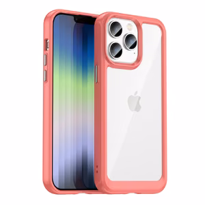 Outer Space viedtālruņa apvalks iPhone 14 Pro Max cietais vāks ar gēla rāmi sarkana