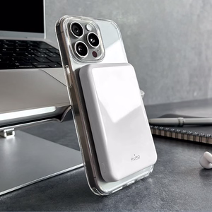 Portatīvais lādētājs Puro Mag Plus 5000mAh 20W Qi2 saderīgs ar MagSafe 1x USB-C Power Delivery - balta