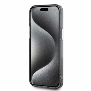 Karl Lagerfeld IML Monogramma Karl & Choupette Galva Magnētiskais Viedtālruņa apvalks iPhone 15 Pro - melns