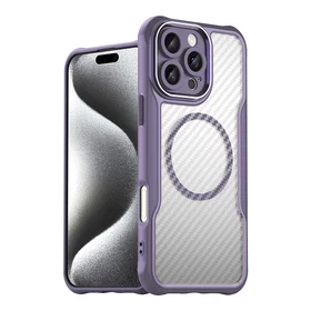 Leading Series Magnētiskais silikona viedtālruņa apvalks iPhone 16 Pro Max - violeta