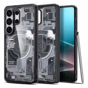 Spigen Ultra Hybrid Mag MagSafe Maciņš for Samsung Galaxy S26 Ultra Zero One - Clear melns