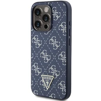 Guess 4G Triangle Metal Logo viedtālruņa apvalks iPhone 15 Pro - zils
