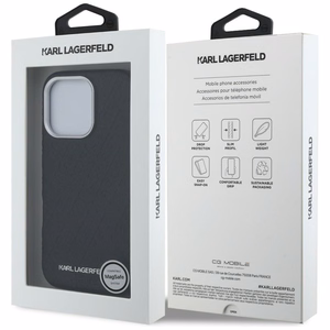 Karl Lagerfeld FW Stamped Karl MagSafe Maciņš iPhone 16 Pro Max - melns