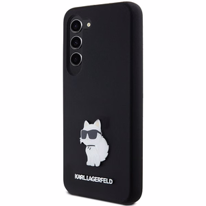 Силиконовый чехол Karl Lagerfeld Choupette Metal Pin для Samsung Galaxy S24 - чёрный