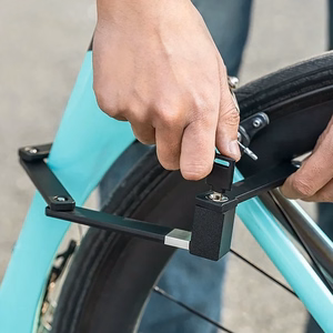 Rockbros 32140003001 salokāma velosipēda slēdzene ar atslēgu un rokturi, 88cm - melna