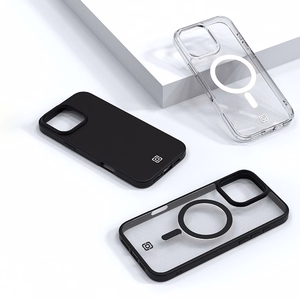 Incipio Velocity vāciņš ar MagSafe iPhone 16 Pro Max tālrunim, caurspīdīgs ar melnu apmali