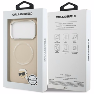 Karl Lagerfeld Karl Pin Magnētiskais viedtālruņa apvalks iPhone 17 Pro Max - Bēšs