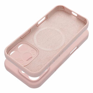 Case for iPhone 16 Silicone 2mm (camera protection) compatible with MagSafe powder pink