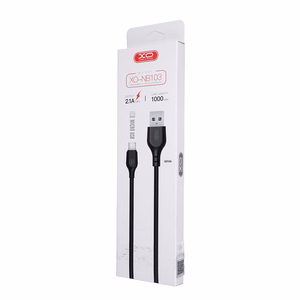 XO NB103 USB–micro-USB kabelis, 1,0 m, 2,1 A, balts