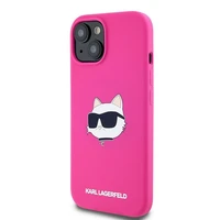 Karl Lagerfeld Silikona Choupette Head Magnētiskais viedtālruņa apvalks iPhone 15 Plus / 14 Plus – rozā