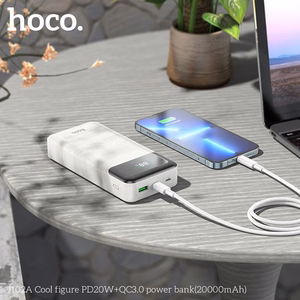 Portatīvais lādētājs (m) Hoco 20000 mAh QC3.0 PD 3A 20W J102A balts